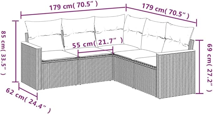 Garden Sofa Set Black Outdoor Conversation Set Outdoor Patio Furniture for Decks