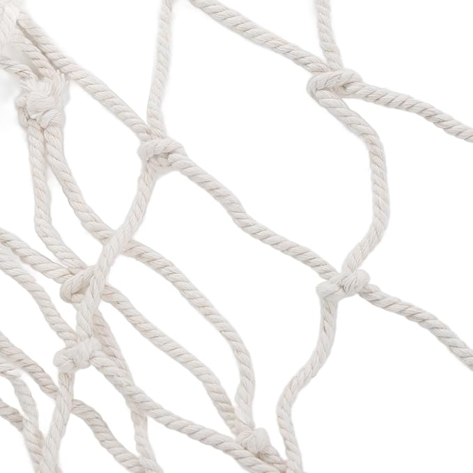 Cotton Rope Hammock Hand Woven 264.6lb Capacity Portable Cotton Rope Mesh Hammock for Outdoor Indoor Patio Yard