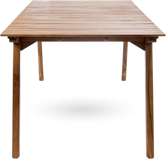 Christopher Knight Home 7 Piece Outdoor Dining Set, 69" Acacia Wood Patio Table with 6 Wooden Chairs, Teak Finish Solid Wood Dining Table Set for Backyard Garden Porch Deck