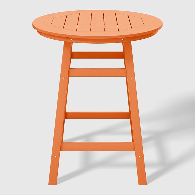 WestinTrends Malibu 5-Piece HDPE Outdoor Patio Dining Bar Bistro Table Set with Counter High Round Bar Stools