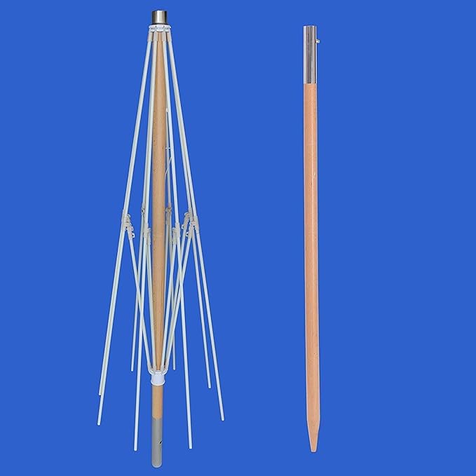 7.5FT Heavy Duty Beach Umbrella with Air Vent, Wood-Look Pole, Carry Bag, UPF50+ Superior Sun Protection, Blue Version