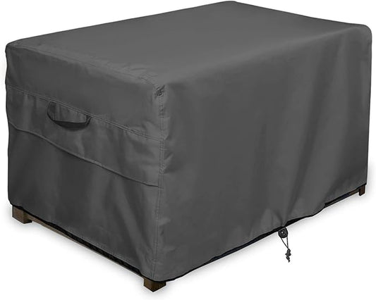 ULTCOVER Patio Deck Box Storage Bench Cover - Waterproof Outdoor Rectangular Fire Pit Table Cover 54 x 28 inch, Black