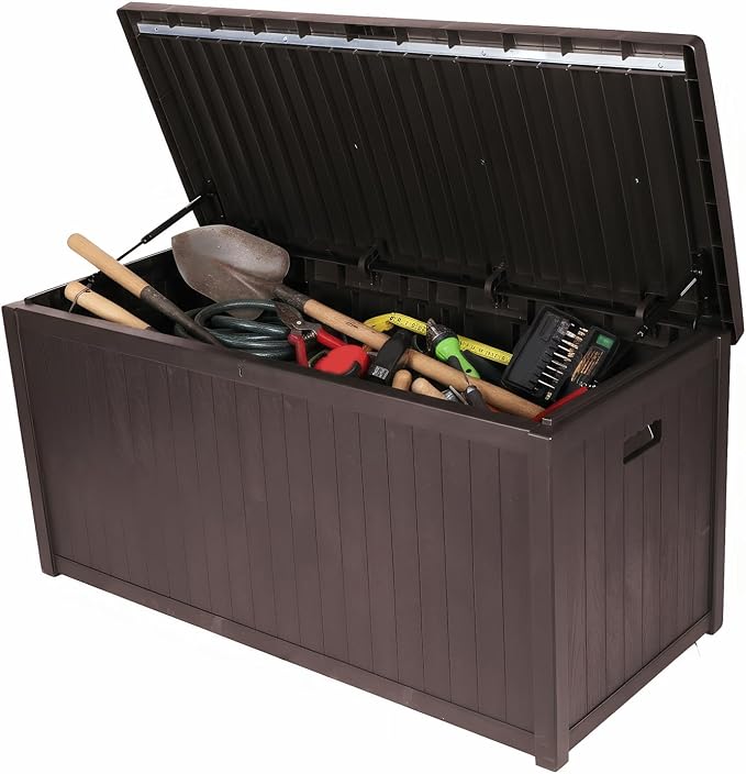 Large Outdoor Storage Boxes Lockable Garden Storage Box Waterproof Deck Box for Furniture Outside Cushions Gardens Pool Tools