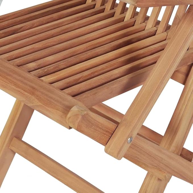 5 Piece Folding Outdoor Dining Set, Porch Furniture Set Front Porch Furniture Bistro Set Patio Conversation Set for Garden Piazza Poolside Negotiation Area Solid Teak Wood