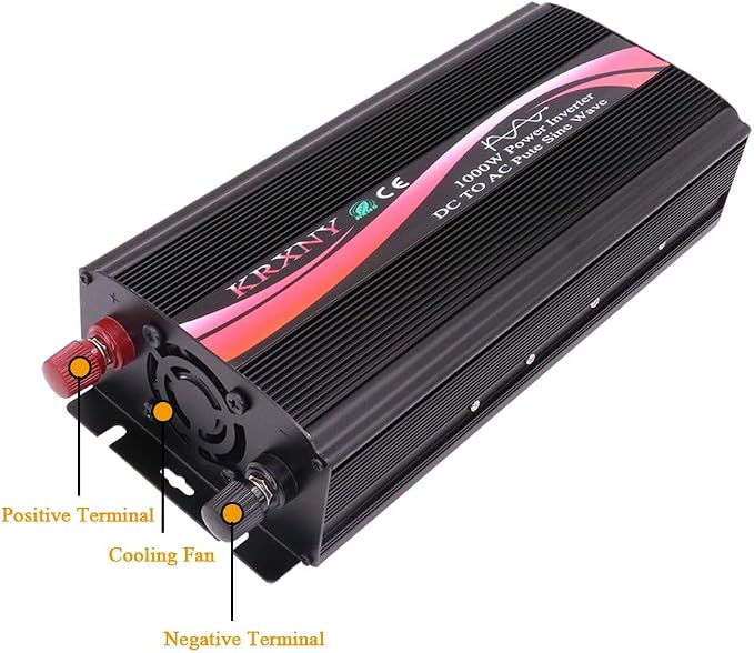 1000W Watt Pure Sine Wave Car Power Inverter Converter 12V DC to 110V 120V AC 60HZ with LED Display