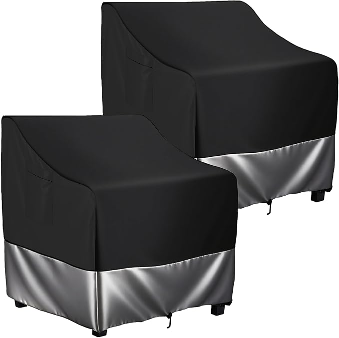 2-Pack Waterproof Patio Chair Covers, All-Weather Patio Chair Covers Waterproof for Home & Commercial Use (35.04" W*35.04" D*47.24" H)