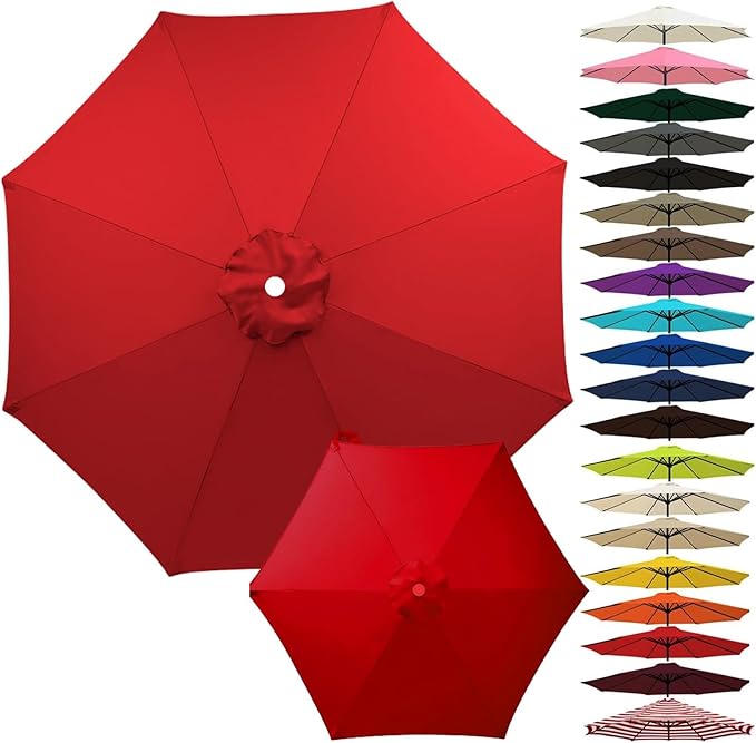 Outdoor Umbrella Replacement Canopy, Patio Umbrella Replacement Top Cover, Outdoor Umbrella Replacement Cloth, 6.5-13.1ft Waterproof UV-Resistant Fabric, for Garden Pool, Canopy Only