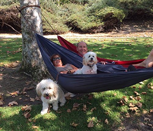 Hammock Bliss Tandem - One Hammock with Two Separate Spaces Allows Two People to Hang Together in Bliss - Great for Couples Or Create Double Layer Hammock