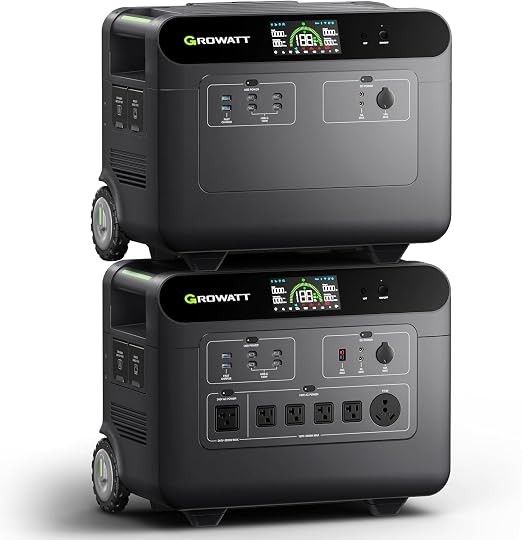 GROWATT HELIOS 3600 Portable Power Station and BP3600 Expansion Battery,7372Wh LiFePO4 Batteries 120V/240V 3600W AC Outpu Solar Generator for Home Backup, RVs, Power Outages, and Outdoor Camping