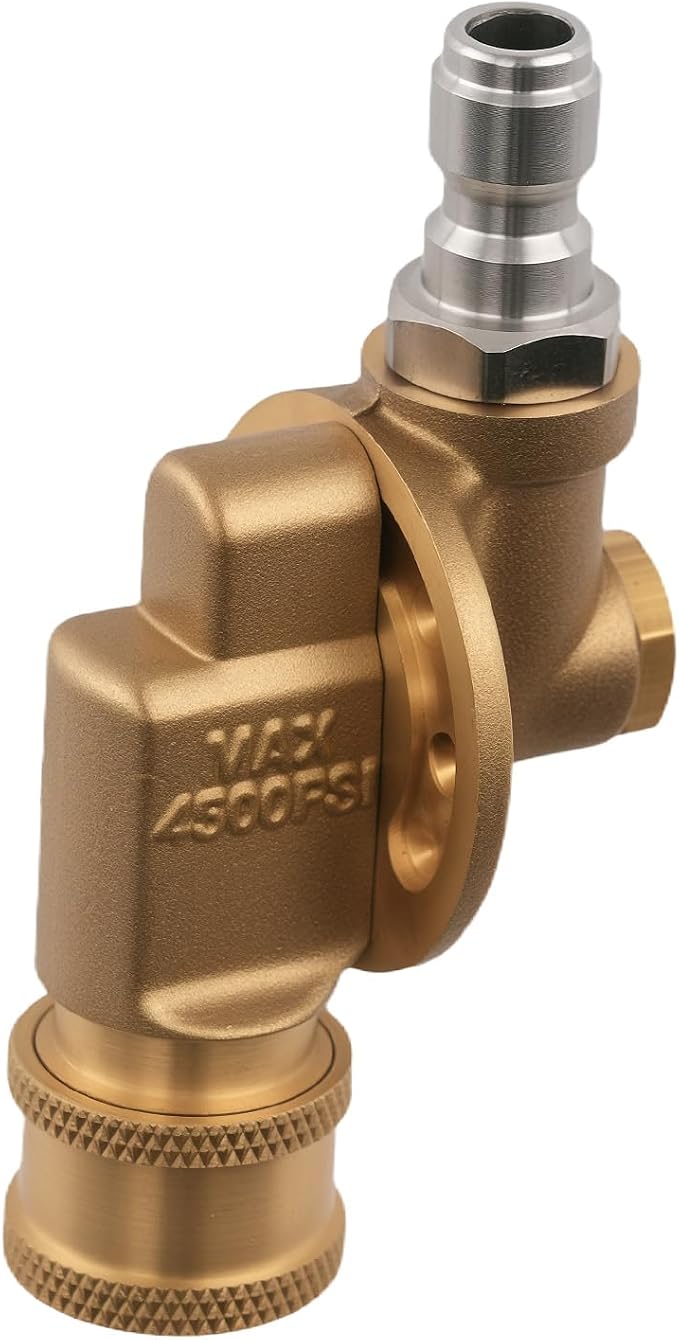 maXpeedingrods Pressure Washer Gutter Cleaner Attachment, 1/4” Quick Connect Pressure Washer Pivoting Coupler, 240 Degree with 7 Angles for Power Washer Nozzle, 4500PSI