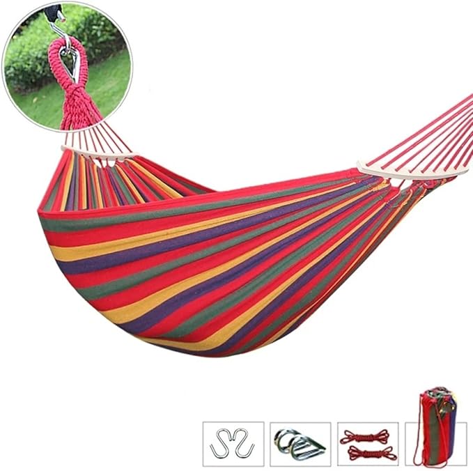 Double Hammock, Outdoor Camping, Leisure Canvas, Anti Rollover Hammock, Swing
