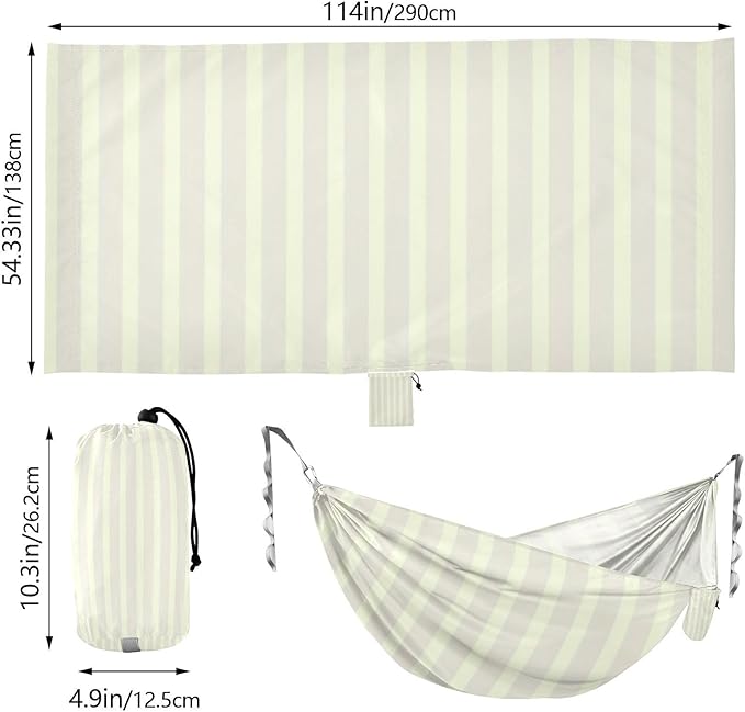 Yellow Vertical Stripe 330lb Capacity Hammocks Indoor Hammock for Indoor Outdoor Patio accesorios para Camping