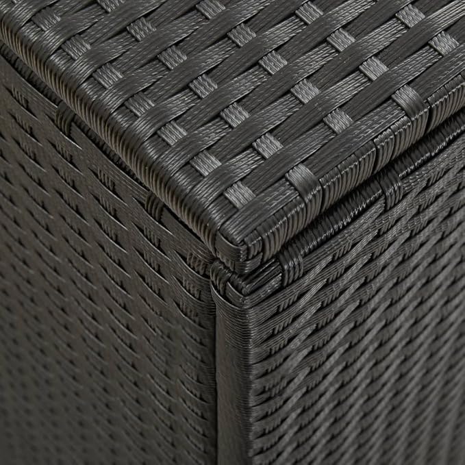 Patio Storage Box Deck Storage Box Outdoor Storage Box Indoor Wicker Storage Bin for Patio Furniture Cushions, Pillows, Garden Tools, Poly Rattan Black, 78.7"x19.6"x23.6"