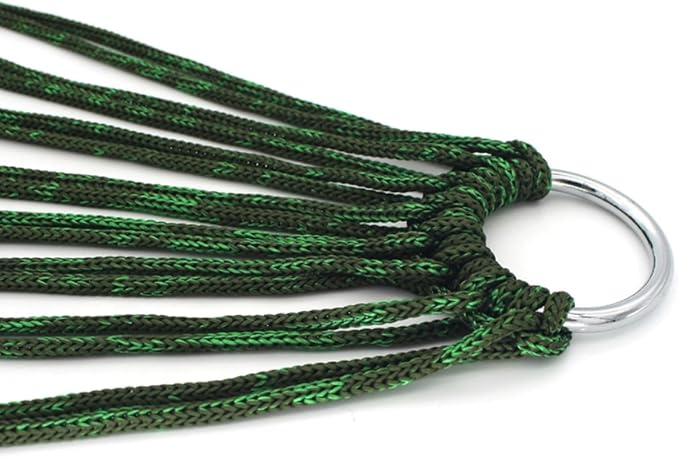 Nylon Rope Hammock with Wooden Sticks Lightweight Portable Strong and Stable Outdoor Camping Tree Hanging Hammock(Rojo)