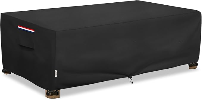 Outdoor Coffee Table Cover Waterproof, Heavy Duty Patio Rectangular Side Table Covers, 36W x 24D x 16H Inches Outdoor Tables Cover (Black)