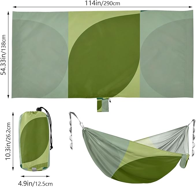 Green Leaf Camping Hammocks with Hanging Rope Hammock for Outside Essentials