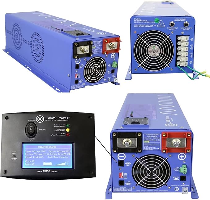 AIMS 4000W 12V Pure Sine Inverter Kit w/Remote