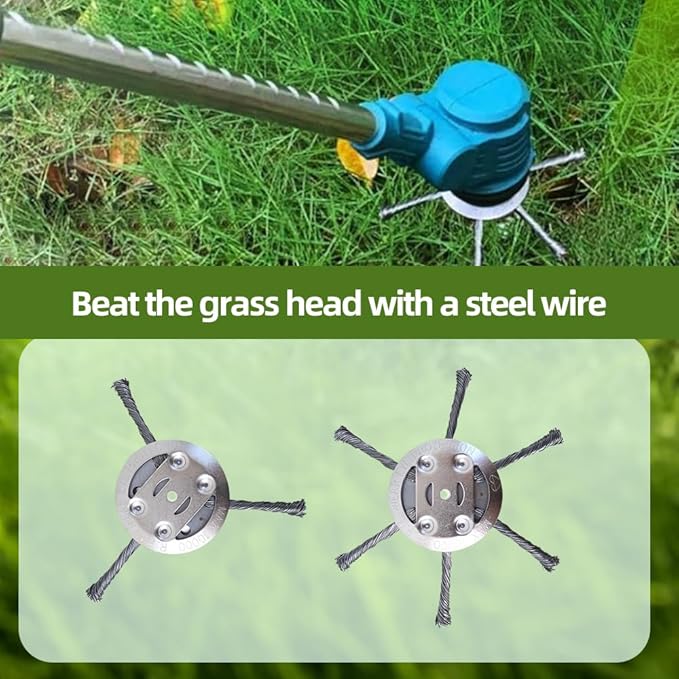 Steel Wire Grass Trimmer Head, 6 Inch Universal Steel Wire Trimmer Head for Weed Eater, Compatible with Most Lawn Mower,Tool-Free Installation (1)