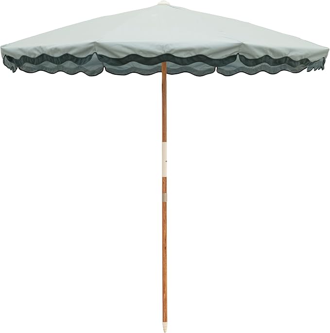 Business & Pleasure Co. Amalfi Rivie Umbrella - 6.5' Boho Beach Umbrella, UPF 50+ UV-Resistant Canvas, Premium Wood Pole, Sturdy Yet Lightweight