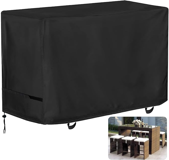 Outdoor Bar Covers Waterproof, Tall Bar Height Patio Table Covers for Outdoor Furniture Rectangular 60" Long Patio Furniture Cover for Outdoor Dining Table Chairs Set, 60"L x 30"W x 40"H