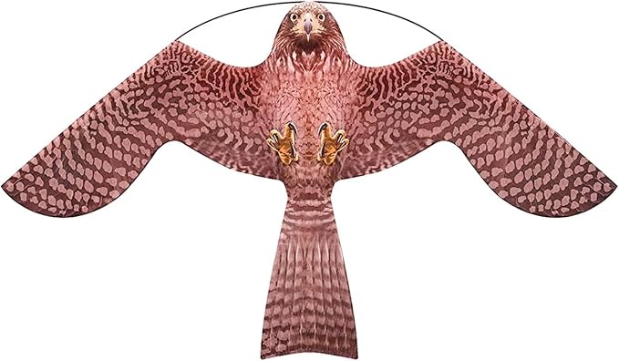 Birds Scaring Hawk Flying Kite Professional Pigeon Scarer only Kite(Brown-Pink)