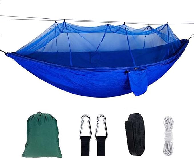 Hammocks for Camping, Portable Hammock for Trees, 2 Person Hammock, Lightweight Hammock with Tree Straps and D-Shape Carabiners, for Outdoor, Indoor