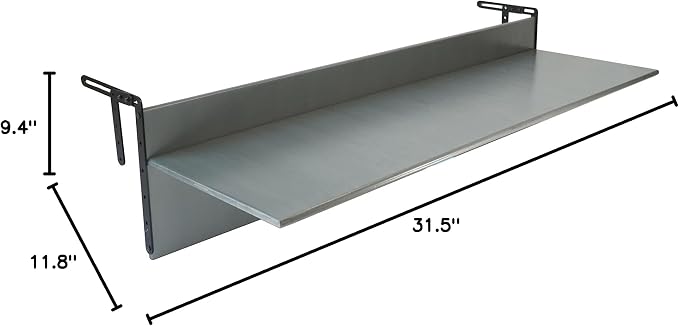 Balcony Bar Table for Railings, Outdoor Folding Deck Rail Table for Patio, Balcony Hanging Desk for Many Railings Compatible, Wooden Bar Serving Table for Porch (Grey, M: 31.5 x 11.8 inches)