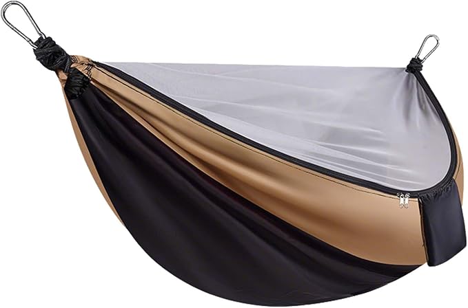 YSUEFIJO Camping Hammock with Mosquito Net, Outdoor Hammock for Travel Or Garden, Foldable Hanging Hammock Comfortable for Resting, Easy to Carry, Weight Capacity 250kg
