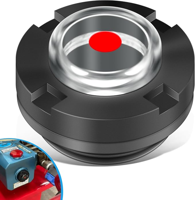 92241 Oil Level Sight Glass W/Gasket Bubble Style for Cat Pump Pressure Washer with Red Dot Indicator, Clear Window for Easy Oil Level Check