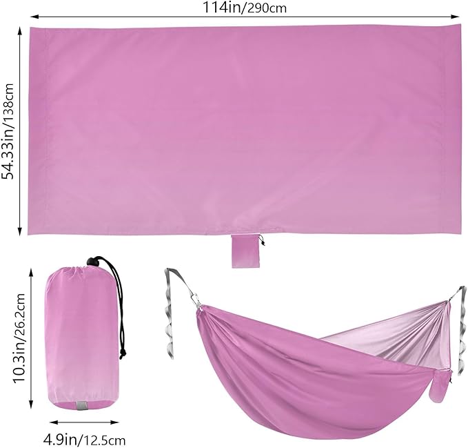 Pink Gradient 330lb Capacity Hammocks with Hanging Rope Hanging Hammock for Indoor Outdoor Patio hamacas para Patio