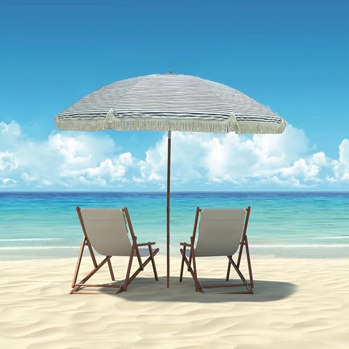 Hula Thatched Tiki Umbrella Tropical Palapa Raffia Tiki Hut Hawaiian Patio Umbrella with Fringe Boho Parasol 6' 8' & 9' Options