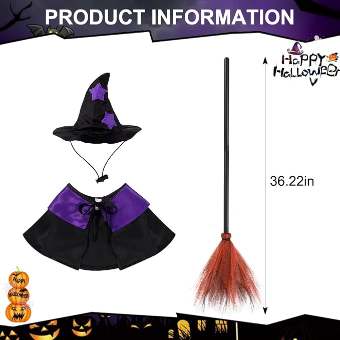 DIYDEC Halloween Goose Outfit Witch Lawn Porch Goose Clothes Fall Halloween Goose Costume for 23" Geese Outdoor Patio Yard Lawn Decoration