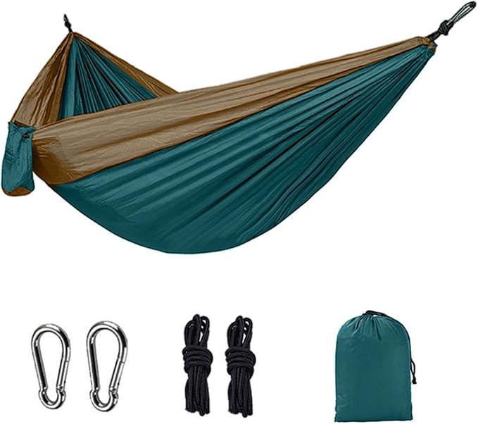 Hammocks for Outside 2 Person, Hammocks for Trees with Net, Portable Camping Hammock, Parachute Hammocks, Outdoor Hammock, for Outdoor, Indoor, Patio Yard