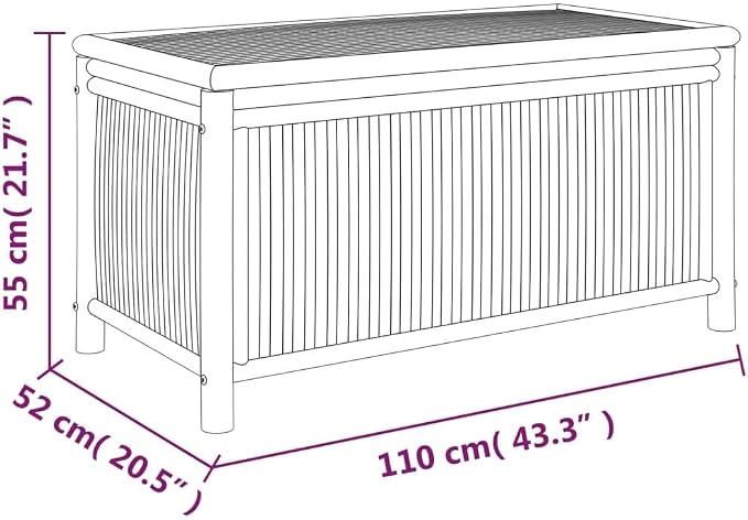 Garden Storage Box Natural Bamboo Bamboo, Polyethylene Deck Chest Patio Storage Chest for Patio Deck