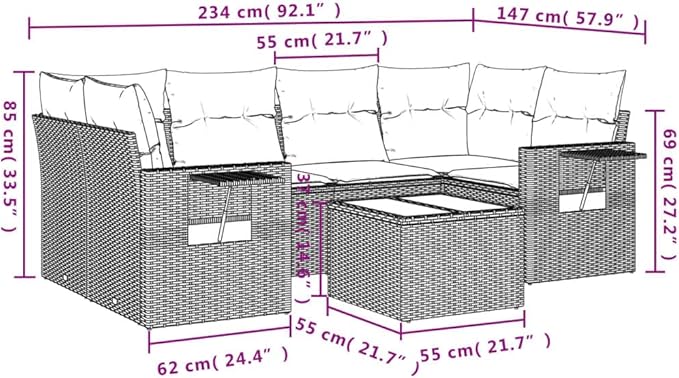 Patio Sofa Set Black, Cream White Outdoor Conversation Set Garden Furniture Collection for backyards