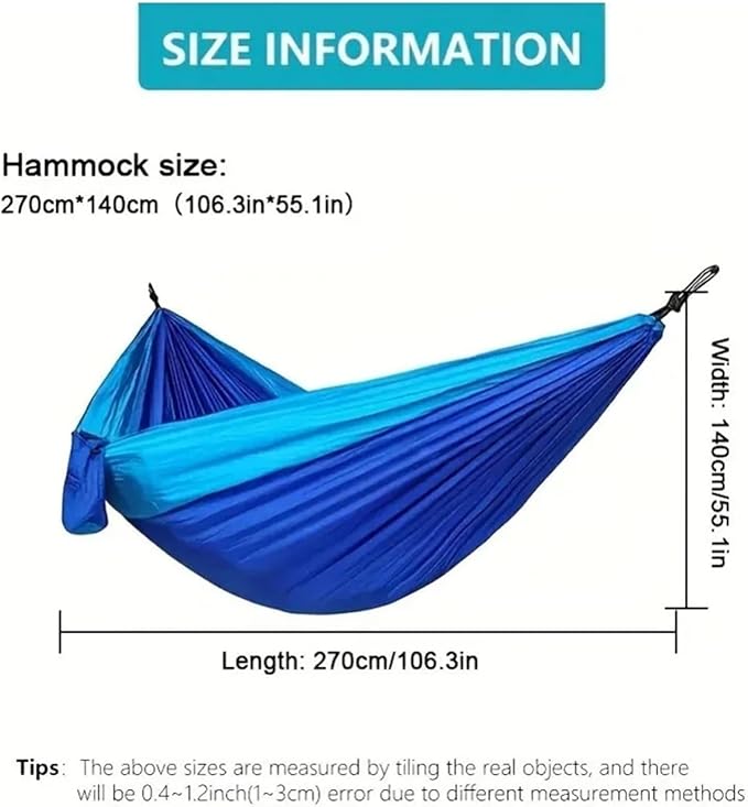 Hammock Outdoor Lightweight Double Nylon Camping Hammock with Hanging Straps Perfect for Backpacking Travel Beach Yard and Garden Quick-Opening(Green)