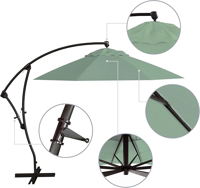 California Umbrella 9-Foot Offset Cantilever Patio Umbrella Infinite Tilt