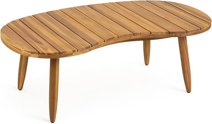 Merax 5-Piece Acacia Wood Patio Set with Rope Seats & Cushions | Teak-Finish Acacia Frame, Beige Woven Rope, Deep Seating Cushions And Coffee Table For Porch, Garden Or Backyard