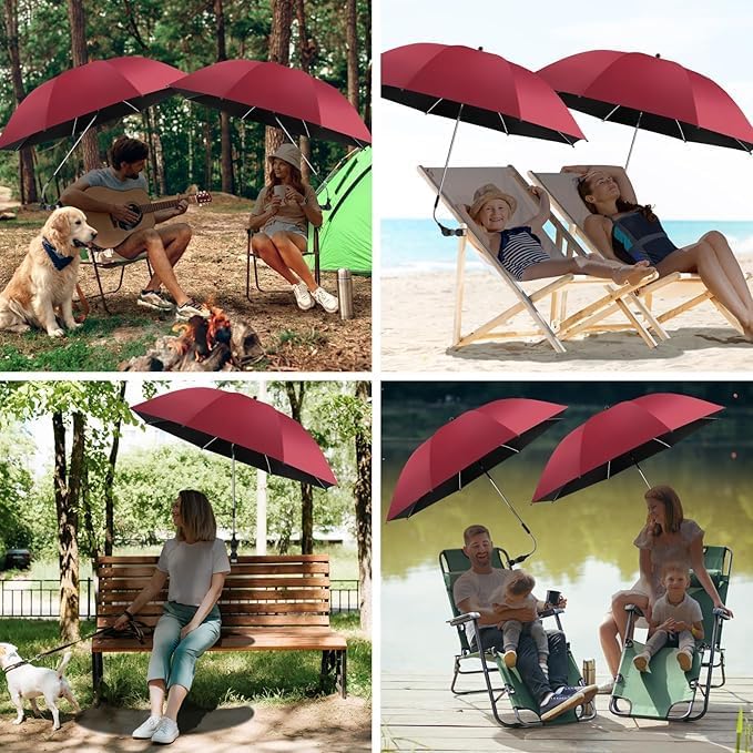 Beach Umbrella, 360 ° Chair Umbrella with Clamp, UPF50+ Shade for Beach, Sand, Patio, Yard (Not Includ Chair)