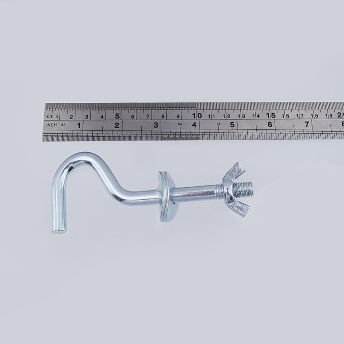 Wealrit 4 PCS Hammock Stand Hook Heavy Duty Hooks Hardware Kit, Hammock Replacement Hooks with Hand Thread Knobs Accessories for Patio, Garden, Swing Chair (4.72" Length) -Style 02