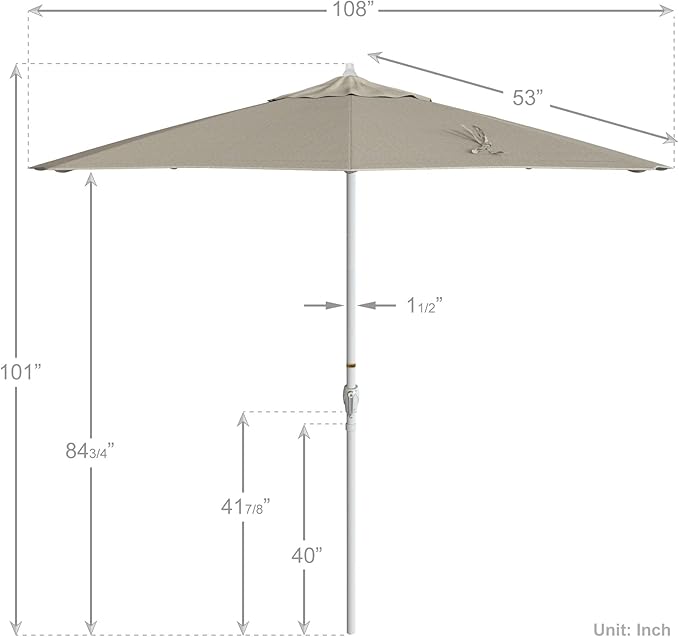California Umbrella 9' Rd Aluminum Patio Umbrella