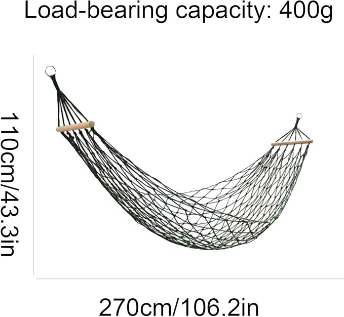 Nylon Rope Hammock with Wooden Sticks Lightweight Portable Strong and Stable Outdoor Camping Tree Hanging Hammock(Rojo)