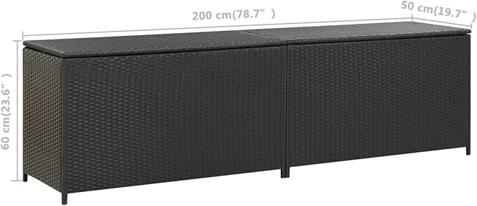 Gecheer Outdoor Storage Box, Large Waterproof Deck Box with Poly Rattan and Powder-Coated Steel Frame for Patio, Balcony, or Garden