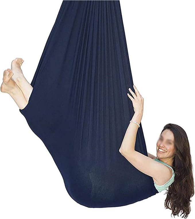 Kids Nylon Swing Hammock Indoor with Special Needs Elastic Parcel Steady Seat Swing Cuddle Hammock for Children Child and Teens Load Up to 200kg (Color : Blue, Size : 150 x 280 cm (L x W).)