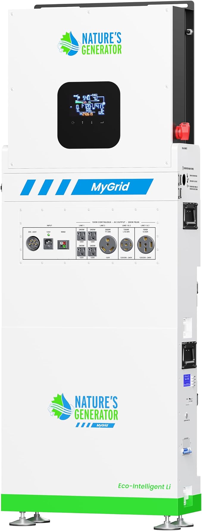 Nature’s Generator MyGrid Lithium 10K Solar Generator with Plug&Play Design