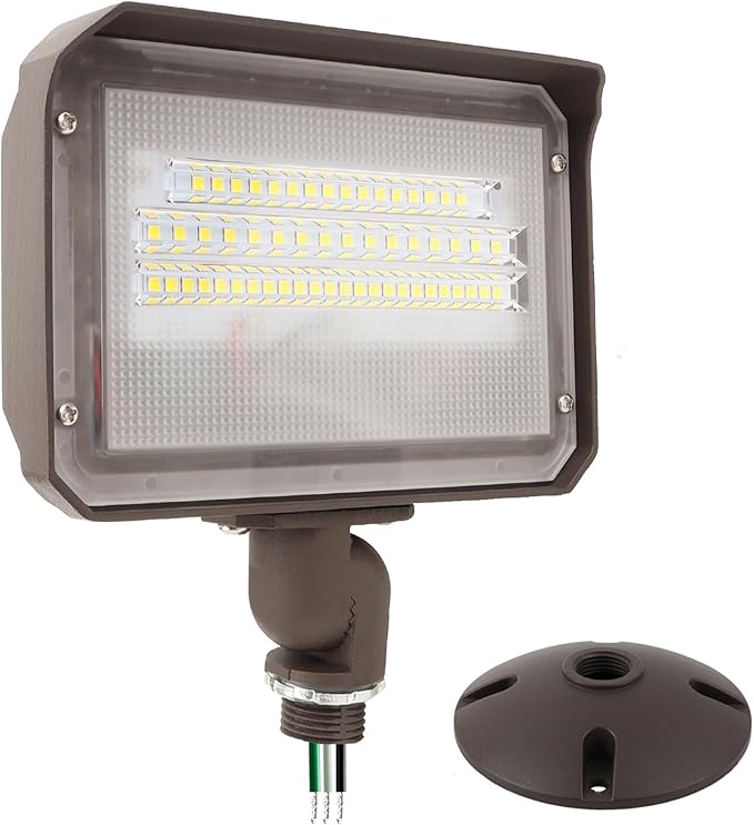 40W Outdoor LED Flood Light Dusk to Dawn with Knuckle, 5600LM 500W Equivalent, 100-277V 5000K Daylight, ETL Commercial LED Flood Light Fixture, Outdoor Security Lighting for Landscape/Parking Lot