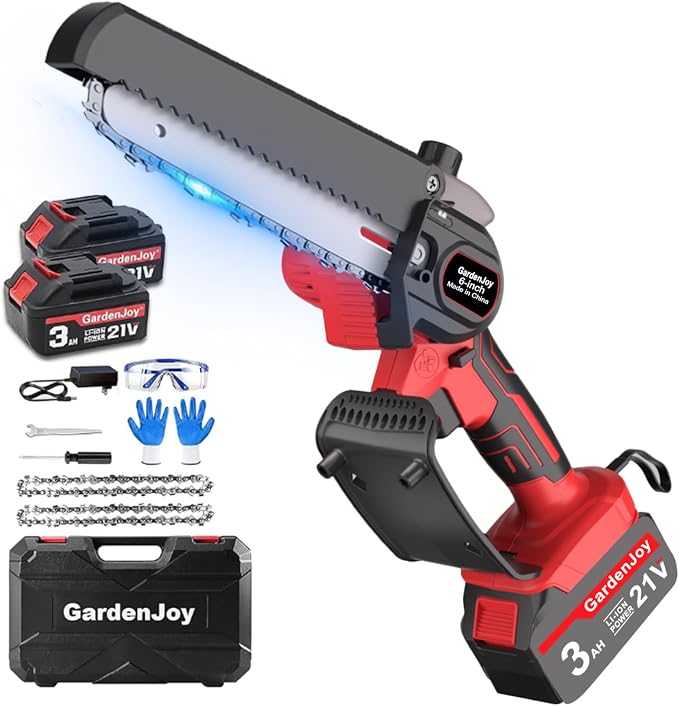 Mini Chainsaw Cordless, 6 Inch Portable Small Handheld Electric Chainsaw cordless Battery Powered for Household, Garden, Yard, Tree Trimming Wood Cutting, Christmas Gifts for Men Dad Husband Women