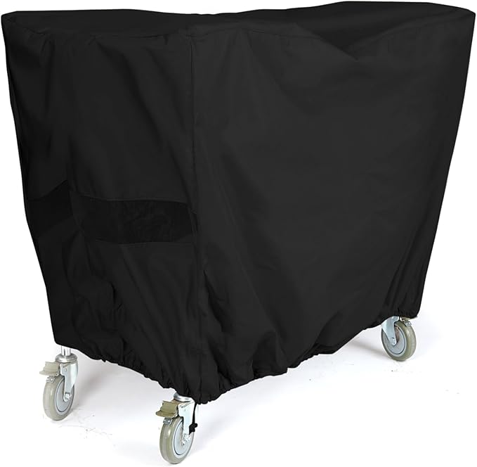 Covermates Classic Outdoor Serving Cart Cover – Lightweight All-Weather Patio Furniture Protector with Mesh Vent, Water-Resistant Vinyl, Elastic Hem & Durable Straps, 50W x 30D x 34H, Black