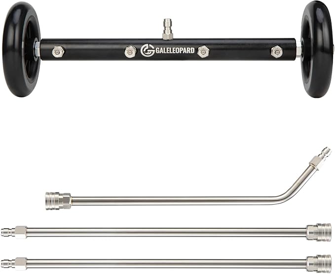 Pressure Washer Undercarriage Cleaner, 16 Inch Undercarriage Car Washer Attachment, Pressure Washer Under Car Cleaner with 3 Pcs Extension Wand, 1/4" Quick Connector, 4000 PSI
