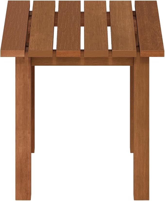 Furinno TIOMAN Patio Table, Outdoor Side Table, Patio End Table, Coffee Table in Teak Oil, for Patio, Garden, Porch, Light Wood